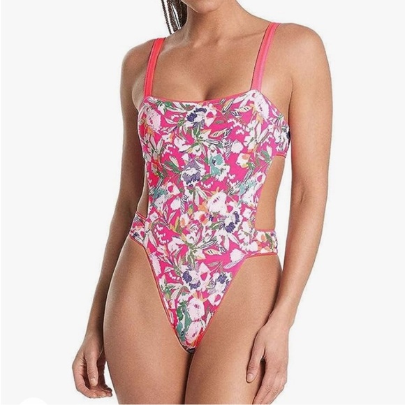 NWT Maaji Fuchsia Dianthus Alicia Trikini One Piece Reversible Swimsuit - Picture 2 of 12